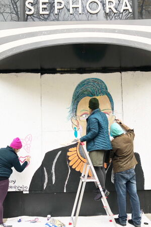 RGB Mural in progress